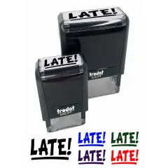 Late School Teacher Self-Inking Rubber Stamp Ink Stamper for Business Office Sky Blue