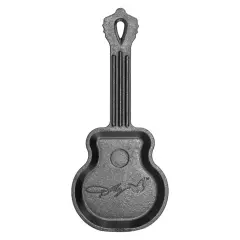 Lodge Cast Iron Mini Skillet, Dolly Parton Rockstar Guitar Shape Design with Signature, Seasoned Cookware, 12 inch diameter