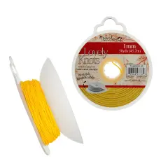 John Bead Lovely Knots 1mm Asian Knotting Cord with Bobbin, 50yds Yellow