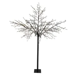 Northlight LED Lighted Multi-Function Cherry Blossom Artificial Tree - 8' - Warm White Black