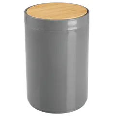 mDesign Plastic Round Trash Can Small with Swing-Close Lid
