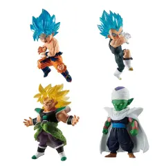 Bandai Namco - Dragon Ball Super - Super Saiyan Blue Goku, Super Saiyan Blue Vegeta, Super Saiyan Broly, and Piccolo, Dragon Ball Adverge 2" Figure (Box Set 3)