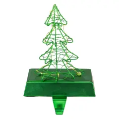 Northlight 8" LED Lighted Green Wired Christmas Tree Stocking Holder