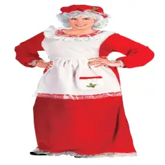 Fun World Red and White Plush Mrs. Santa Claus Women Adult Christmas Costume - Plus Size