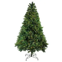 Northlight Real Touch&trade;️ Pre-Lit Medium Sequoia Mixed Pine Artificial Christmas Tree - 7.5' - Warm White LED Lights Green