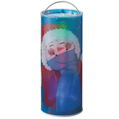 Midwest 12" Blue Jovial Snowman LED Lighted Color Changing Christmas Candle Lantern