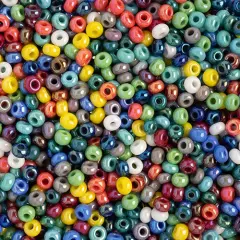 John Bead 8/0 Opaque Czech Glass Seed Beads, 500g Assorted Rainbow