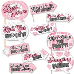 Big Dot of Happiness Funny Last Disco - Bachelorette Party Photo Booth Props Kit - 10 Piece