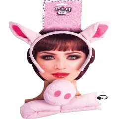 Adult's Pink Pig Animal Costume Accessory Set