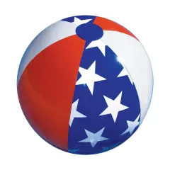 Swim Central Inflatable Patriotic Stars and Stripes Beach Ball - 22" Blue