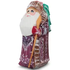 Hand Carved Wooden Santa Figurine 4.75 Inches