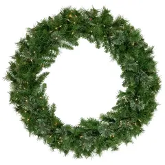 Northlight Pre-Lit Mixed Cashmere Pine Artificial Christmas Wreath - 36" - Clear Lights Green