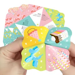 Big Dot of Happiness Party Time - Happy Birthday Party Cootie Catcher Game - Truth or Dare Fortune Tellers - Set of 12