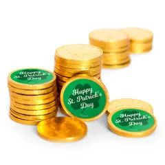 84ct St. Patrick's Day Candy Chocolate Coins Party Favors (84 Pack) - Clover - By Just Candy
