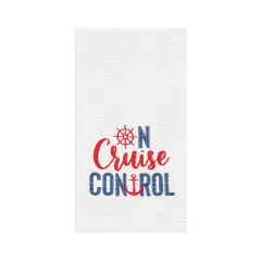 On Cruise Control Embroidered & Waffle Weave Kitchen Dishtowel