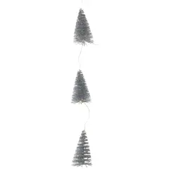 Northlight LED Lighted Battery Operated Mini Sisal Tree Christmas Garland - 8' - Warm White Silver