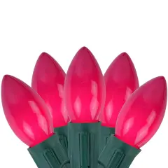 Northlight Opaque C7 Christmas String Lights - Fuchsia Pink - 24' Green Wire - 25ct