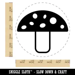 Toadstool Mushroom Self-Inking Rubber Stamp for Stamping Crafting Planners Blue