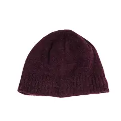 Christmas Central Women's Plum Burgundy Aloe Vera Plush Winter Beanie Hat - One Size Red