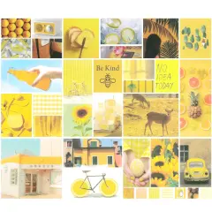 Wrapables Aesthetic Scrapbooking Washi Stickers, for DIY Arts & Crafts, Diary, Stationery, Card Making, Collages, Decals (70 pcs) Yellow Summer
