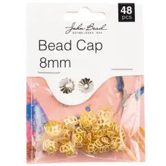 John Bead Bead Cap 8mm 48/Pkg-Gold