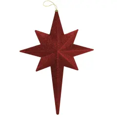 Christmas Central 20" Burgundy Glittered Bethlehem Star Shatterproof Christmas Ornament Red