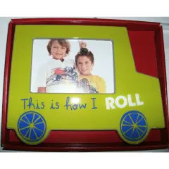 CC Home Furnishings SUV "This is How I Roll" Picture Frame for a 3.5" x 5" Photo - 8.75" - Green and Blue