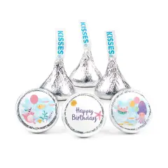 324ct Mermaid Kid's Birthday Stickers for Hershey's Kisses Under the Sea Party Supplies - DIY - By Just Candy