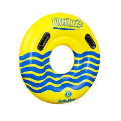 Swim Central Inflatable River Rough Swimming Pool Ring Tube with Handles - 48" Yellow
