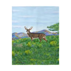 Betsy Drake Deer in Mountains Beach Towel Multicolor