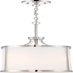 Denver 3-Light Pendants Mounted Pendant Light Fixture in Polished Nickel Finish