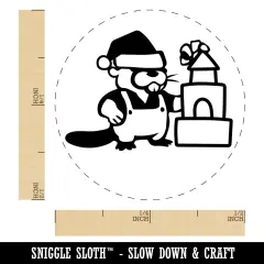 Christmas Santa Beaver Self-Inking Rubber Stamp Ink Stamper for Stamping Crafting Planners UV