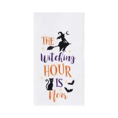 The Witching Hour Halloween Cotton Embroidered Flour Sack Kitchen Towel