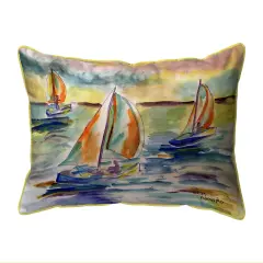 Betsy Drake Sail Race Extra Large Zippered Indoor/Outdoor Pillow 20x24 Multicolor