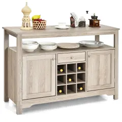 Buffet Server Sideboard Wine Cabinet Console Table with 1 Drawers and 2 Cabinet Grey