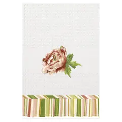 Pink Brianna Waffle Weave Cotton Kitchen Dishtowel