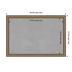 Angled Wood Framed Magnetic Board Angled Bronze