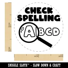 Check Spelling Magnifying Glass Teacher Student Self-Inking Rubber Stamp Ink Stamper for Stamping Crafting Planners Purple