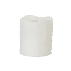 Melrose 5.25" White Battery Operated Simplux Flameless LED Lighted Pillar Candle with Moving Flame