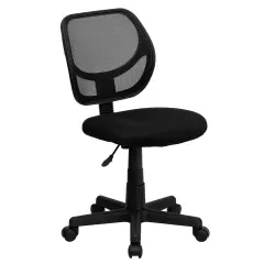 Emma and Oliver Mid-Back Mesh Swivel Task Office Chair with Curved Square Back Black
