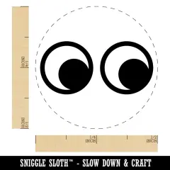 Cute Cartoon Eyes Looking to Side Self-Inking Rubber Stamp for Stamping Crafting Planners Orange