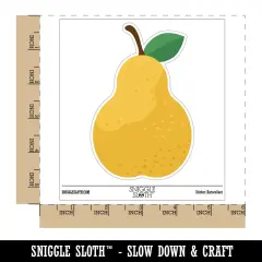 Pear Fruit Solid Waterproof Vinyl Phone Tablet Laptop Water Bottle Sticker Set - 5 Pack