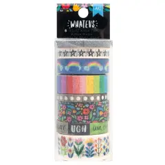 American Crafts Whatevs Washi Tape 8/Pkg-Black Glitter