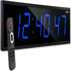 Ivation Huge 48" inch Digital LED Clock with Stopwatch, Alarms, Timer & Temp Blue