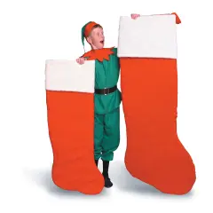 The Costume Center Giant Commercial Christmas Stocking - 5' - Red and White