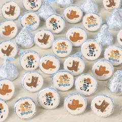 Big Dot of Happiness My First Rodeo - Little Cowboy 1st Birthday Party Small Round Candy Stickers - Party Favor Labels - 324 Count