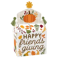 Big Dot of Happiness Fall Friends Thanksgiving - Treat Box Party Favors - Friendsgiving Party Goodie Gable Boxes - Set of 12
