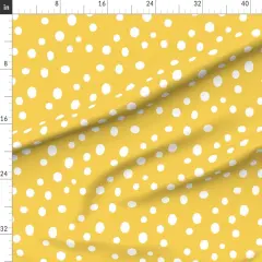 Various Fabrics by the Yard or Fat Quarter Yellow Polka Dots Retro Modern Custom Printed Fabric by Spoonflower