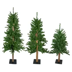 Northlight Slim Alpine Artificial Christmas Trees - 6' - Unlit - Set of 3 Green
