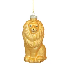 Northlight Standing Lion Glass Christmas Ornament - 4.25" - Golden Yellow